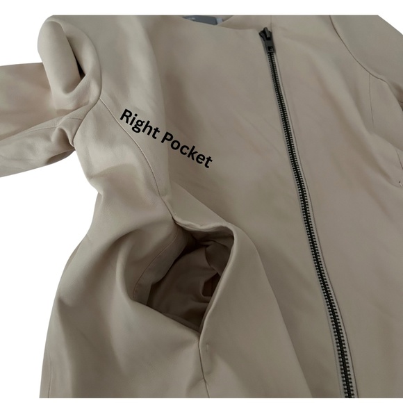 Vince Cream Lamb Leather Moto Jacket Large $995 Retail - Picture 12 of 14